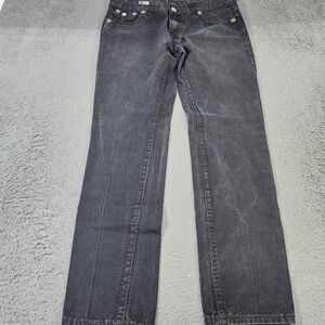 True Religion Billy Super T Jeans Mens 34x31 Charcoal Wash Straight Denim